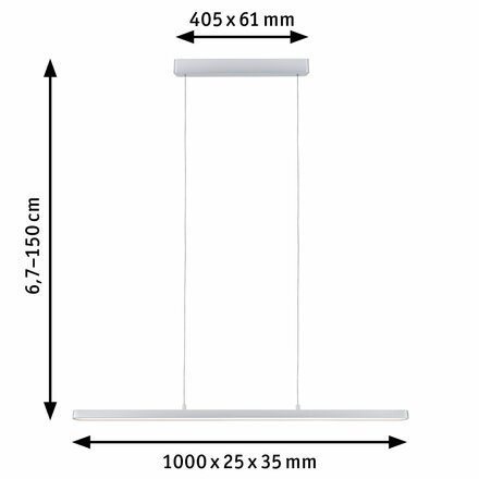 PAULMANN LED závěsné svítidlo Lento 2700K 3495lm 42W matný chrom