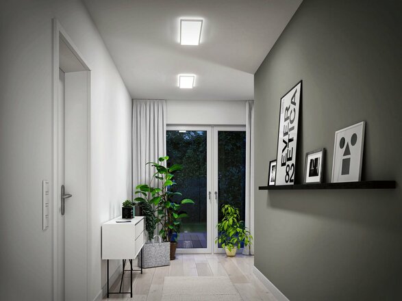 PAULMANN LED Panel Atria Shine hranaté 580x200mm CCT bílá