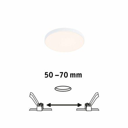 PAULMANN VariFit LED vestavné svítidlo Veluna Edge IP44 kruhové 90mm 3000K bílá