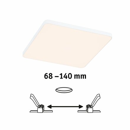 PAULMANN VariFit LED vestavné svítidlo Veluna Edge IP44 hranaté 160x160mm 3000K bílá stmívatelné