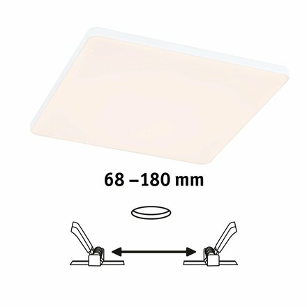 PAULMANN VariFit LED vestavné svítidlo Veluna Edge IP44 hranaté 200x200mm 3000K bílá stmívatelné