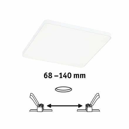 PAULMANN VariFit LED vestavné svítidlo Veluna Edge IP44 hranaté 160x160mm 4000K bílá stmívatelné