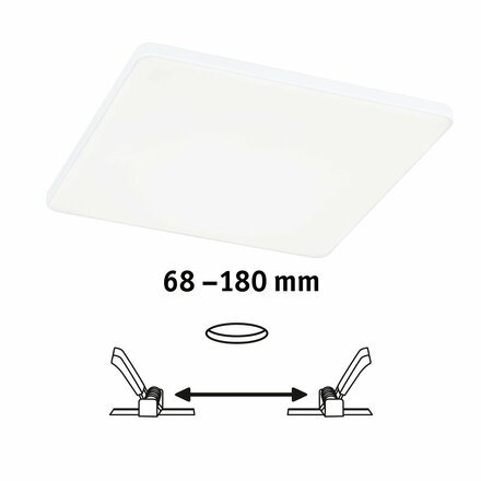 PAULMANN VariFit LED vestavné svítidlo Veluna Edge IP44 hranaté 200x200mm 4000K bílá stmívatelné