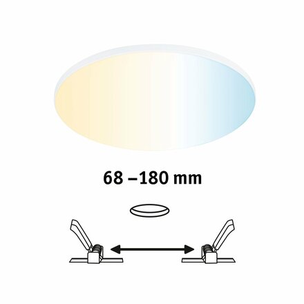 PAULMANN VariFit LED vestavné svítidlo Smart Home Zigbee Veluna Edge IP44 kruhové 200mm měnitelná bílá bílá stmívatelné