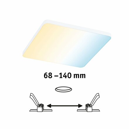 PAULMANN VariFit LED vestavné svítidlo Veluna Edge IP44 hranaté 160x160mm měnitelná bílá bílá stmívatelné