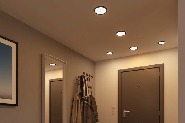 PAULMANN VariFit LED vestavné svítidlo Areo IP44 kruhové 118mm 3000K černá