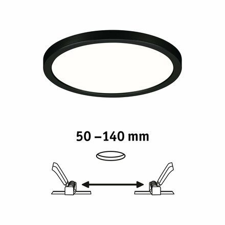 PAULMANN VariFit LED vestavné svítidlo 3-krokové-stmívatelné Areo IP44 kruhové 175mm 4000K černá stmívatelné