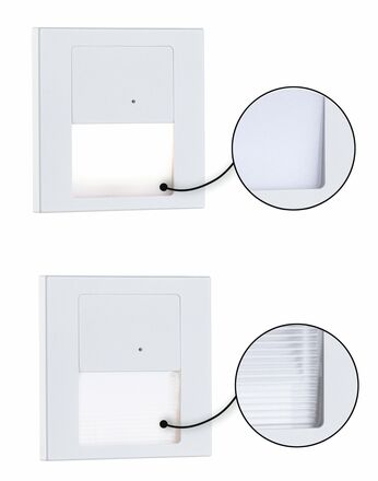 PAULMANN LED vestavné svítidlo do zdi Tsaro hranaté 80x36mm PIR 1W 230V 2700K bílá mat