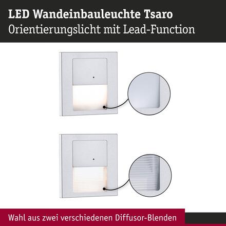 PAULMANN LED vestavné svítidlo do zdi Tsaro hranaté 80x36mm 1W 230V 2700K senzor matný chrom