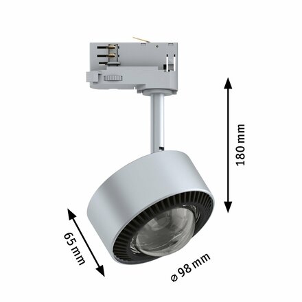 PAULMANN ProRail3 LED lištový spot Aldan 780lm 8,5W 3000K 230V stříbrná/černá