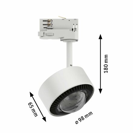 PAULMANN ProRail3 LED lištový spot Aldan 780lm 8,5W 3000K 230V bílá/černá