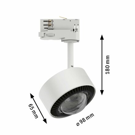 PAULMANN ProRail3 LED lištový spot Aldan 800lm 8,2W 4000K 230V bílá/černá