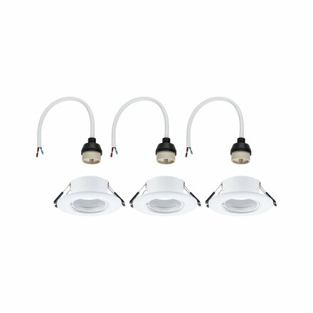 PAULMANN Vestavné svítidlo 3ks-sada nevýklopné kruhové 90mm GU10 max. 3x10W 230V bílá