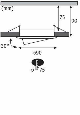 PAULMANN Vestavné svítidlo 10ks-sada výklopné kruhové 90mm 30° GU10 max. 10x10W 230V černá