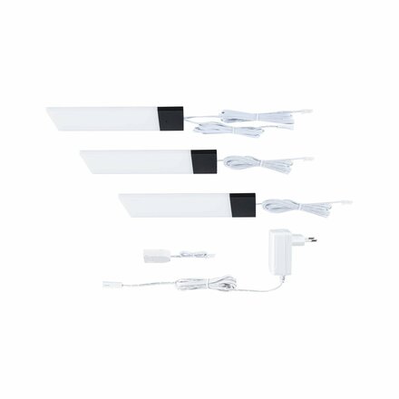 PAULMANN LED podskříňkové svítidlo Bredo čidlo přiblížení 3ks sada 3x2,5W 80x190mm 230/12V černá