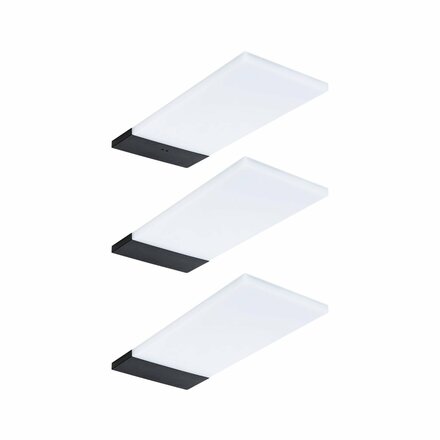 PAULMANN LED podskříňkové svítidlo Bredo čidlo přiblížení 3ks sada 3x2,5W 80x190mm 230/12V černá