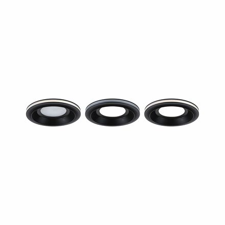 PAULMANN LED vestavné svítidlo Sormus 3ks sada IP65 kruhové 100mm 3x4,8W / 1,5W / 230V 3000K černá