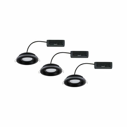PAULMANN LED vestavné svítidlo Sormus 3ks sada IP65 kruhové 100mm 3x4,8W / 1,5W / 230V 3000K černá