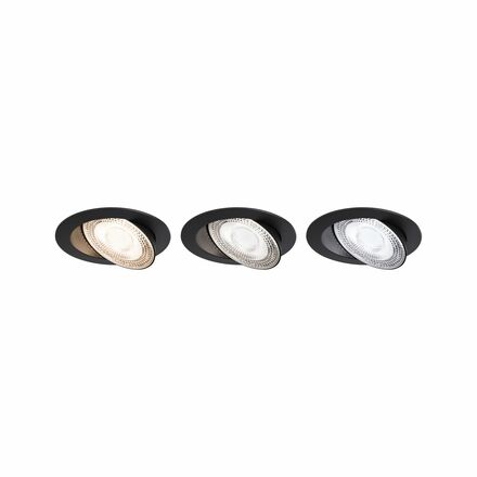 PAULMANN LED vestavné svítidlo White Select Aumus 3ks sada kruhové 105mm 90° 3x5W 230V stmívatelné 2700 - 6500K černá