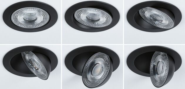 PAULMANN LED vestavné svítidlo White Select Aumus 3ks sada kruhové 105mm 90° 3x5W 230V stmívatelné 2700 - 6500K černá