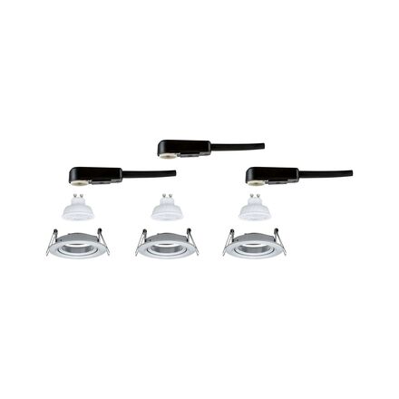 PAULMANN LED vestavné svítidlo Nova GU10 Flat výklopné 3x4,9W 230V 2700K hliník broušený