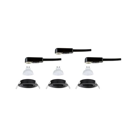 PAULMANN LED vestavné svítidlo Nova GU10 Flat výklopné 3x4,9W 230V 2700K černá mat