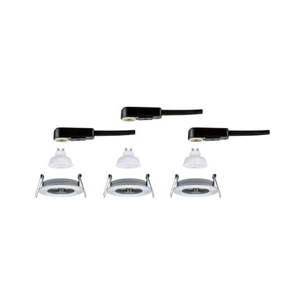 PAULMANN LED vestavné svítidlo Nova GU10 Flat nevýklopné IP44 3x4,9W 230V 2700K hliník broušený