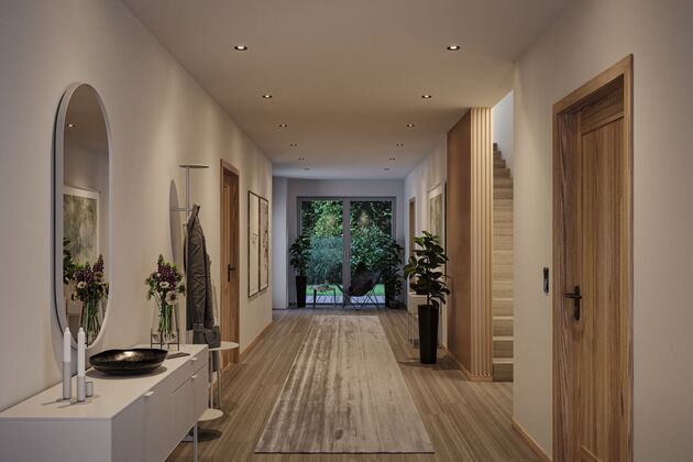 PAULMANN LED vestavné svítidlo Nova GU10 Flat nevýklopné IP44 3x4,9W 230V 2700K černá mat