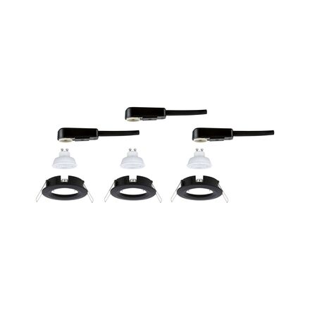 PAULMANN LED vestavné svítidlo Nova GU10 Flat nevýklopné IP44 3x4,9W 230V 2700K černá mat