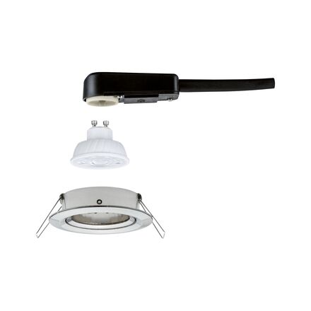 PAULMANN LED vestavné svítidlo 3-krokové-stmívatelné Nova GU10 Flat výklopné 4,9W 230V stmívatelné 2700K kov kartáčovaný