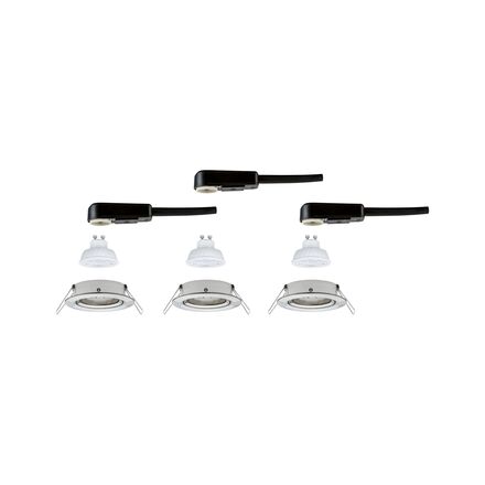 PAULMANN LED vestavné svítidlo 3-krokové-stmívatelné Nova GU10 Flat výklopné 3x4,9W 230V stmívatelné 2700K kov kartáčovaný