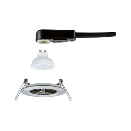 PAULMANN LED vestavné svítidlo Nova GU10 Flat nevýklopné IP44 4,9W 230V 4000K kov kartáčovaný