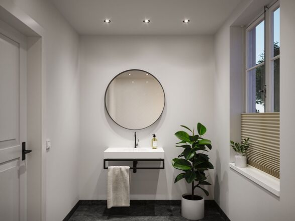 PAULMANN LED vestavné svítidlo Nova GU10 Flat nevýklopné IP44 3x4,9W 230V 4000K černá mat