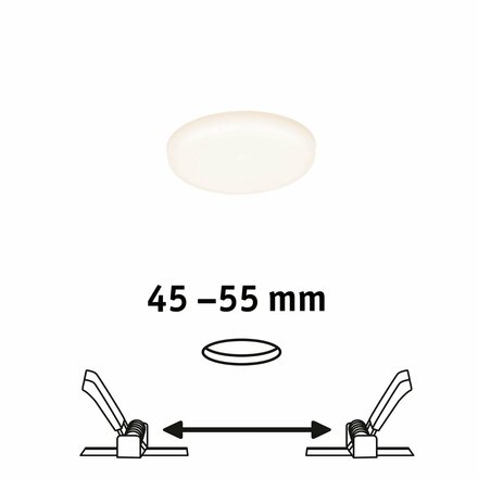 PAULMANN LED vestavné svítidlo Veluna VariFit IP44 kruhové 75 4,5W 3.000K satén 923.87