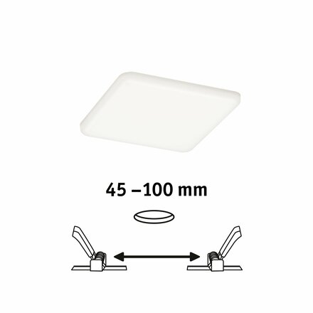 PAULMANN LED vestavné svítidlo Veluna VariFit IP44 hranaté 125x125mm 8,5W 4.000K satén 923.97