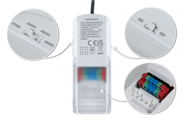 PAULMANN LED vestavné svítidlo Zina IP65 5W / 8W 230V stmívatelné 2700 - 4000K černá mat