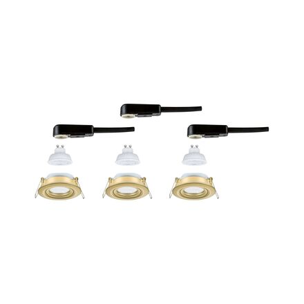 PAULMANN LED vestavné svítidlo Nova Plus GU10 Flat IP65 93mm 3x4,9W 230V stmívatelné 2700K zlatá mat