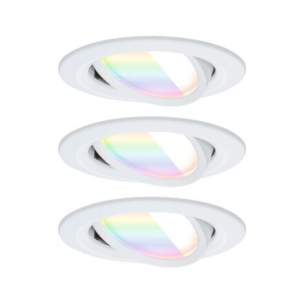 PAULMANN LED vestavné svítidlo Nova Coin kruhové 84mm 50° RGBW+ 3x6W 230V bílá mat hliník