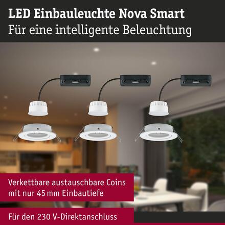 PAULMANN LED vestavné svítidlo Nova Coin kruhové 84mm 50° RGBW+ 3x6W 230V bílá mat hliník
