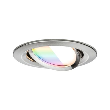 PAULMANN LED vestavné svítidlo Nova Coin kruhové 84mm 50° RGBW+ 3x6W 230V kov kartáčovaný hliník
