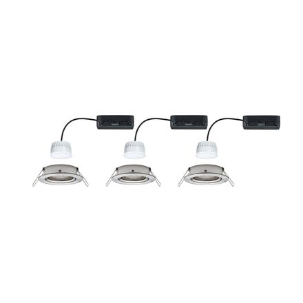 PAULMANN LED vestavné svítidlo Nova Coin kruhové 84mm 50° RGBW+ 3x6W 230V kov kartáčovaný hliník
