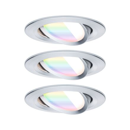 PAULMANN LED vestavné svítidlo Nova Coin kruhové 84mm 50° RGBW+ 3x6W 230V hliník broušený hliník