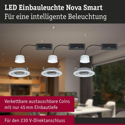 PAULMANN LED vestavné svítidlo Nova Coin kruhové 84mm 50° RGBW+ 3x6W 230V hliník broušený hliník