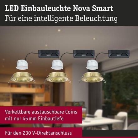 PAULMANN LED vestavné svítidlo Nova Coin kruhové 84mm 50° RGBW+ 3x6W 230V zlatá mat hliník