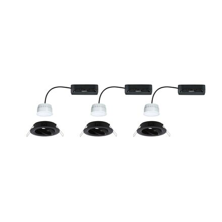 PAULMANN LED vestavné svítidlo Nova Coin kruhové 84mm 50° RGBW+ 3x6W 230V černá mat hliník