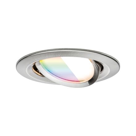 PAULMANN LED vestavné svítidlo Nova Coin kruhové 84mm 50° RGBW+ 6W 230V kov kartáčovaný hliník