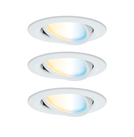 PAULMANN LED vestavné svítidlo Nova Coin kruhové 84mm 50° měnitelná bílá 3x6W 230V bílá mat hliník