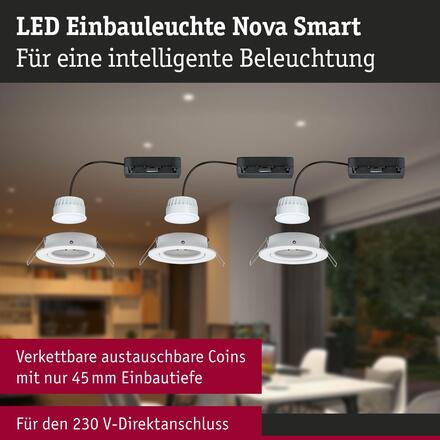 PAULMANN LED vestavné svítidlo Nova Coin kruhové 84mm 50° měnitelná bílá 3x6W 230V bílá mat hliník