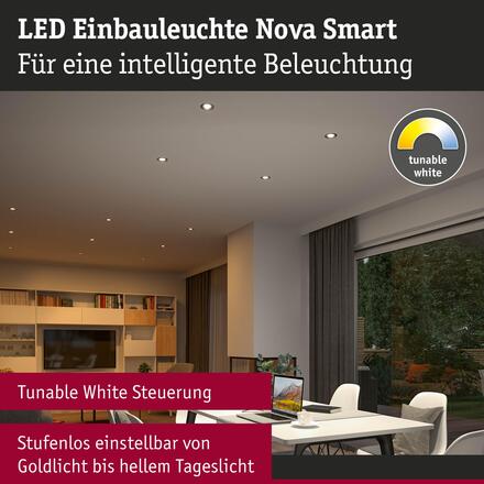 PAULMANN LED vestavné svítidlo Nova Coin kruhové 84mm 50° měnitelná bílá 3x6W 230V kov kartáčovaný hliník