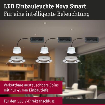 PAULMANN LED vestavné svítidlo Nova Coin kruhové 84mm 50° měnitelná bílá 3x6W 230V kov kartáčovaný hliník